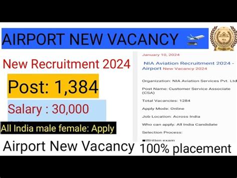 NIA Aviation Recruitment 2024 – Airport New Vacancy 2024.